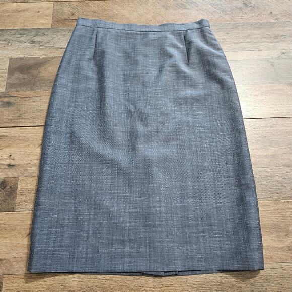Escada Skirt Womens Gray EU 42 Wool Mohair Pencil Knee Length Corpcore US 12 - Picture 11 of 16